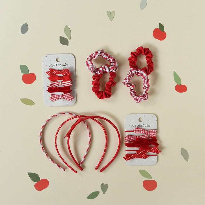 Rockahula School Bow Clip Set Red