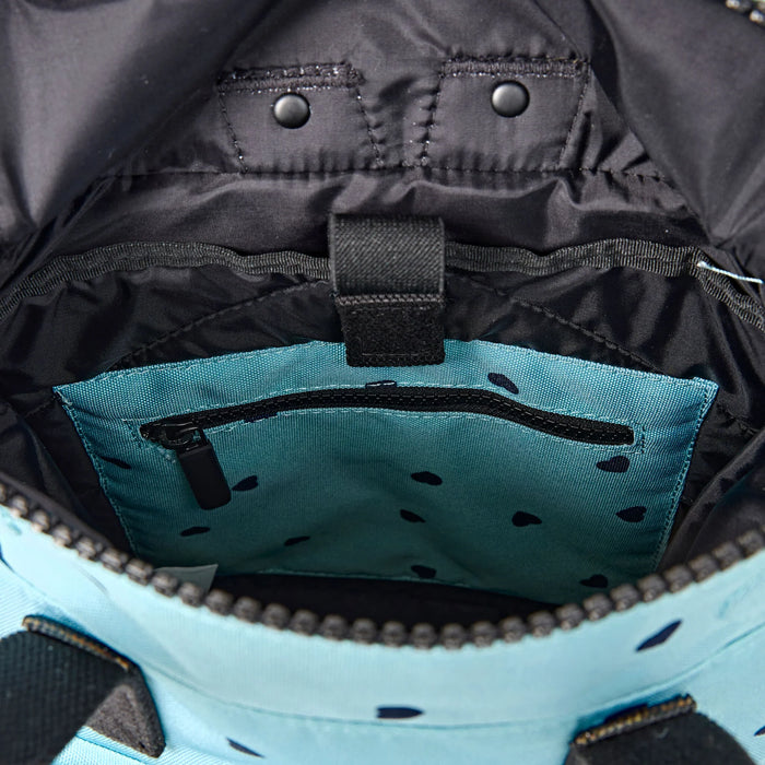 ROKA Bags Canfield Roll Top Backpack in Heart Print