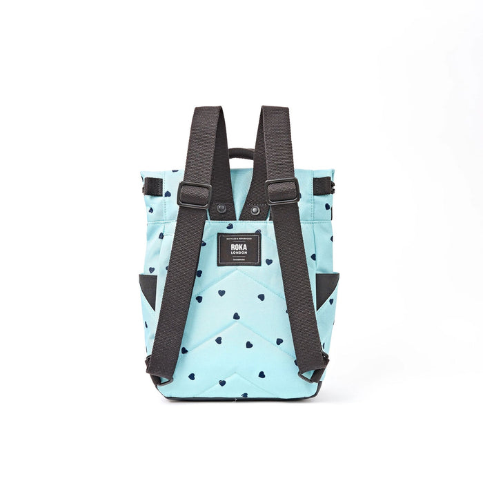 ROKA Bags Canfield Roll Top Backpack in Heart Print
