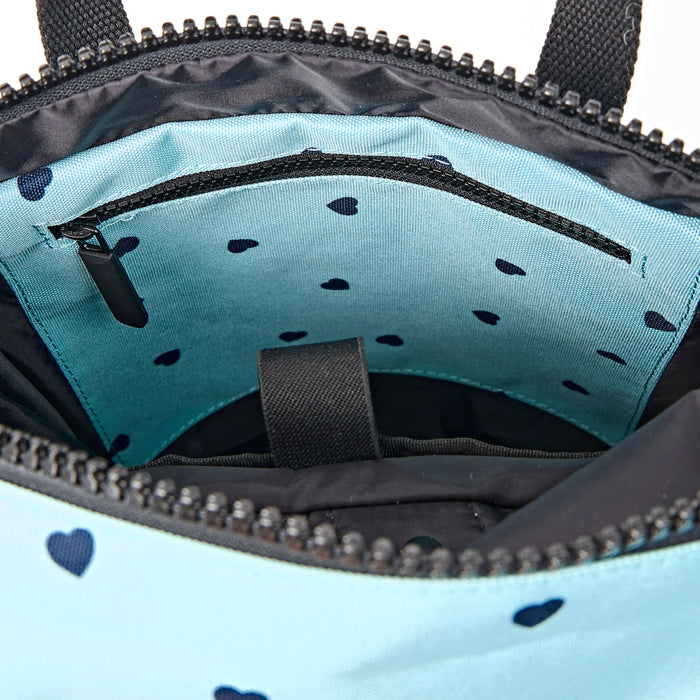 ROKA Bags Canfield Roll Top Backpack in Heart Print