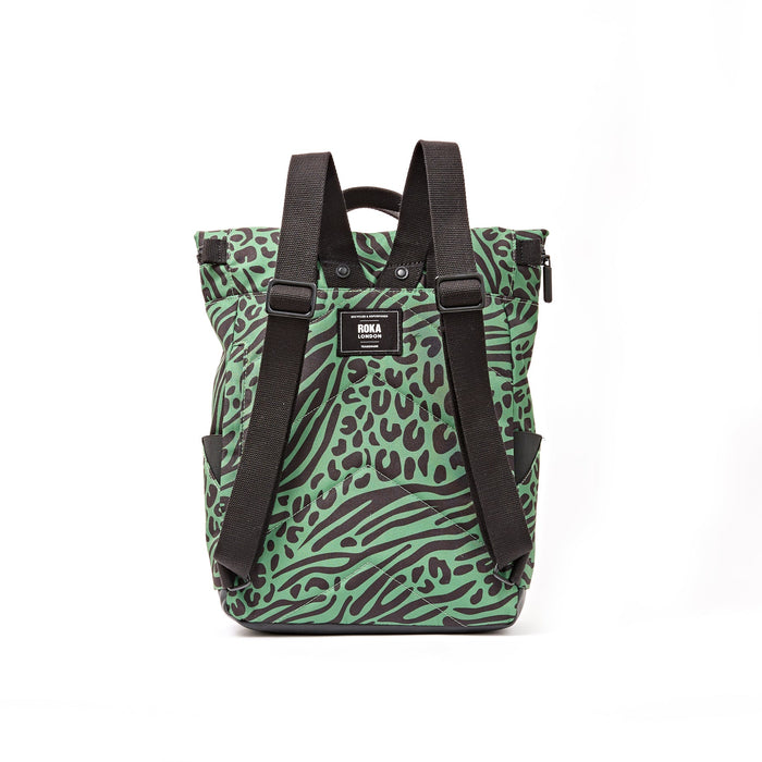 ROKA Bags Canfield Roll Top Backpack in Mixed Animal Artichoke