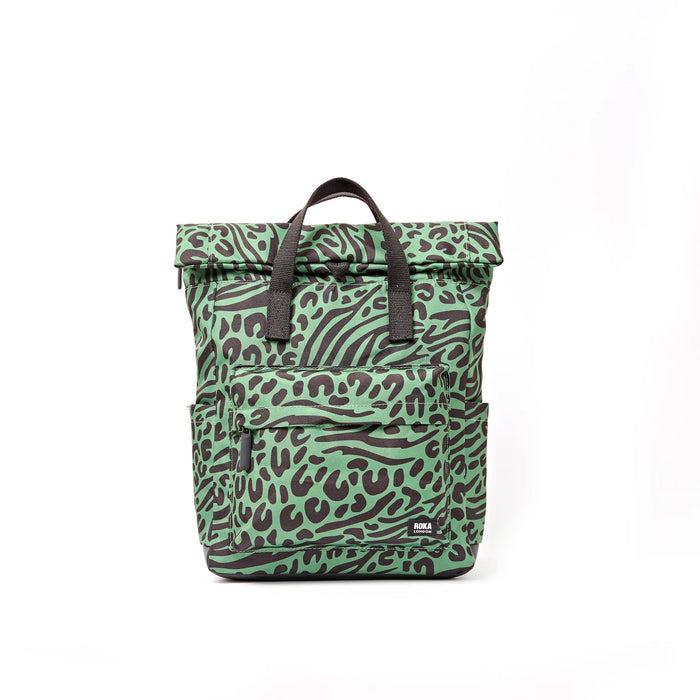 ROKA Bags Canfield Roll Top Backpack in Mixed Animal Artichoke