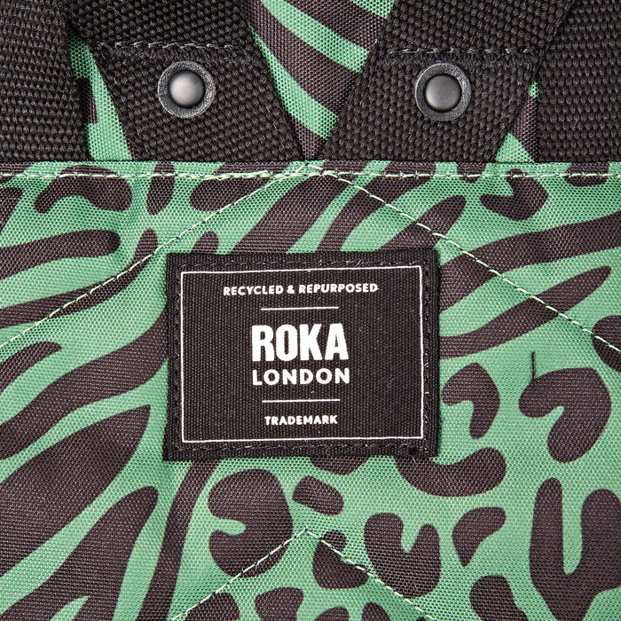ROKA Bags Canfield Roll Top Backpack in Mixed Animal Artichoke