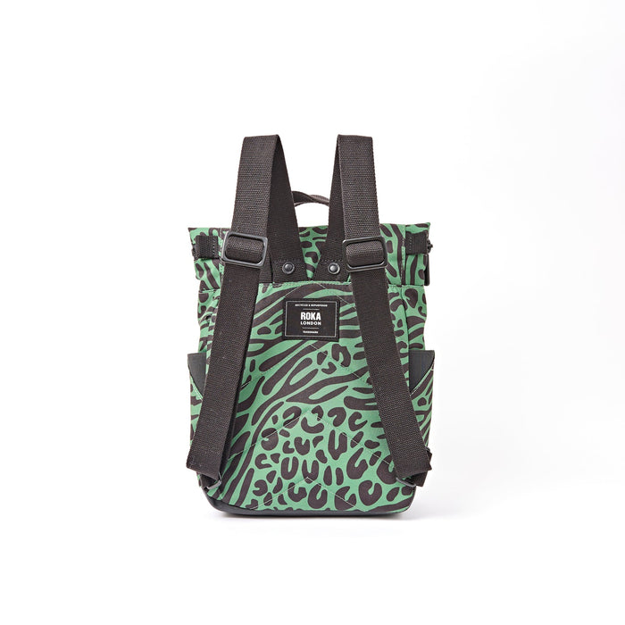 ROKA Bags Canfield Roll Top Backpack in Mixed Animal Artichoke