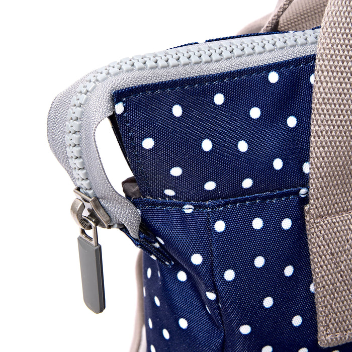 ROKA Bantry B Canvas Navy Polka Dot Small Backpack