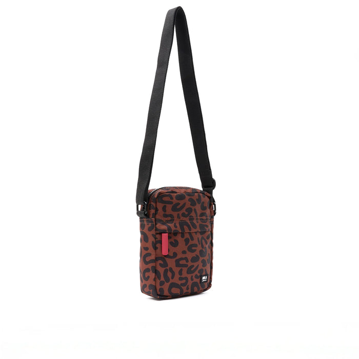 ROKA Bond Scarlet Leopard Recycled Canvas Pocket Crossbody Bag