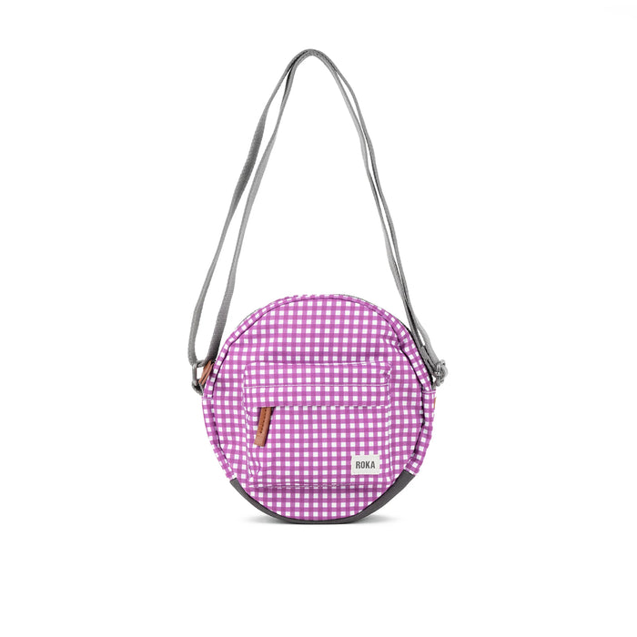 ROKA Paddington B Purple Gingham Recycled Canvas Bag