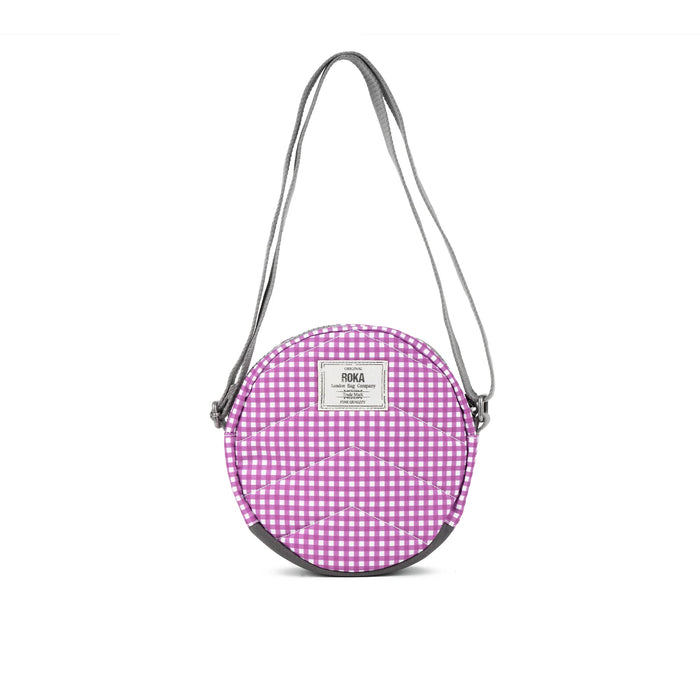 ROKA Paddington B Purple Gingham Recycled Canvas Bag