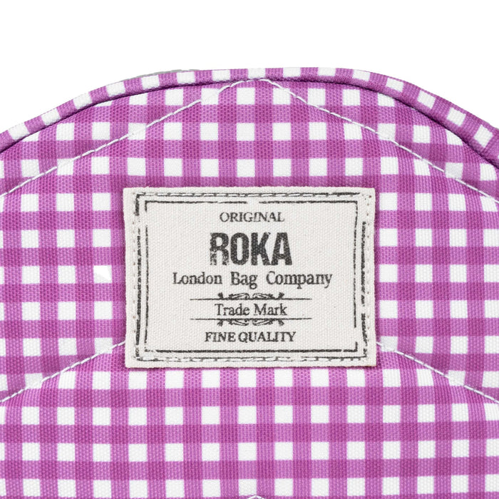 ROKA Paddington B Purple Gingham Recycled Canvas Bag