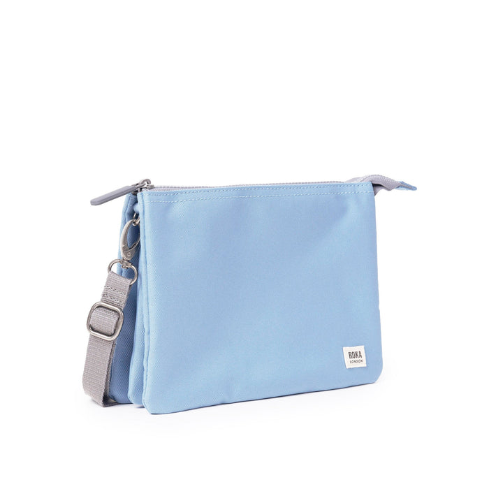 ROKA Carnaby Crossbody XL Retro Blue Recycled Canvas Bag