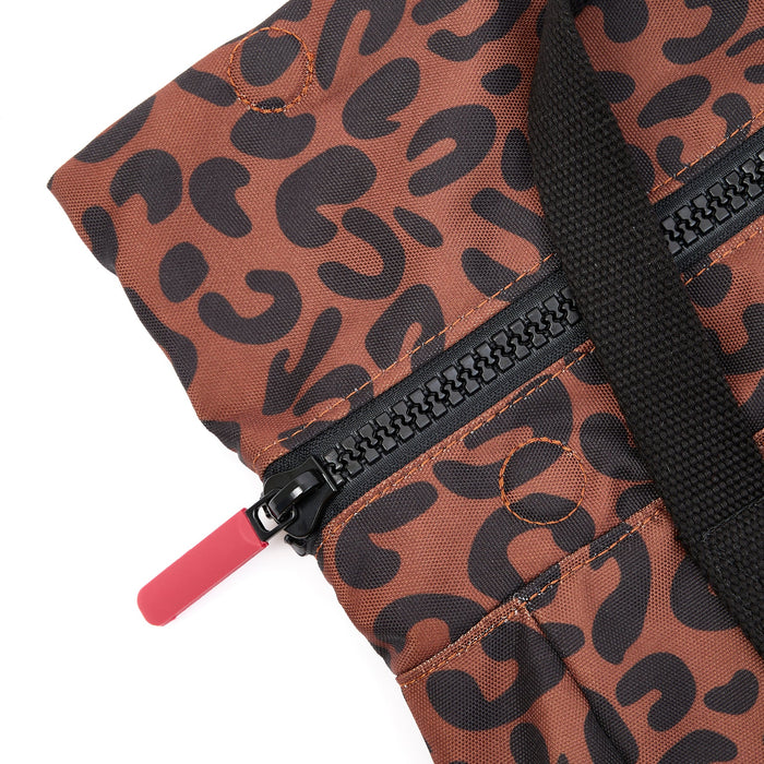 ROKA Canfield B Scarlet Leopard Print Recycled Canvas