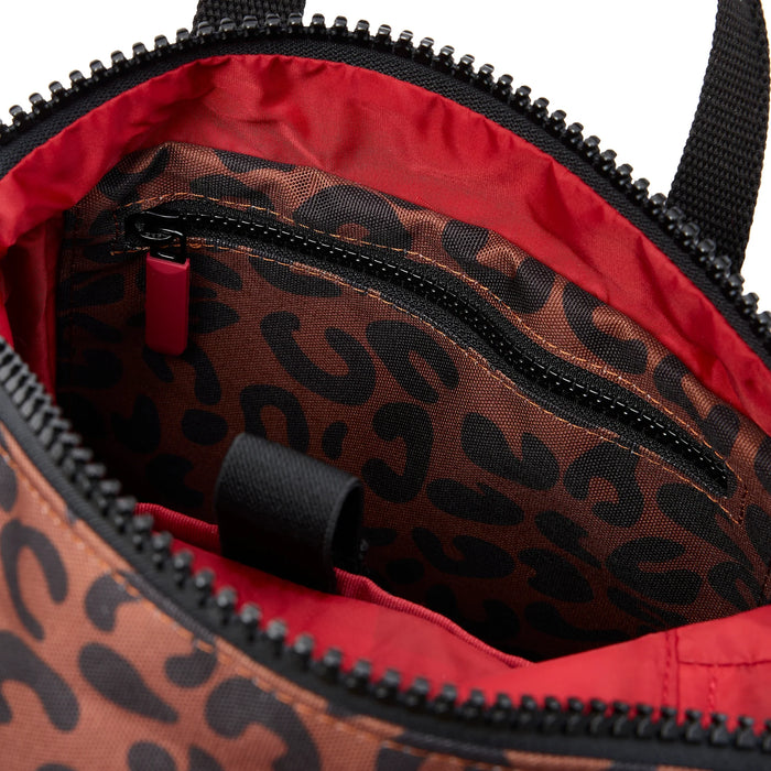 ROKA Canfield B Scarlet Leopard Print Recycled Canvas