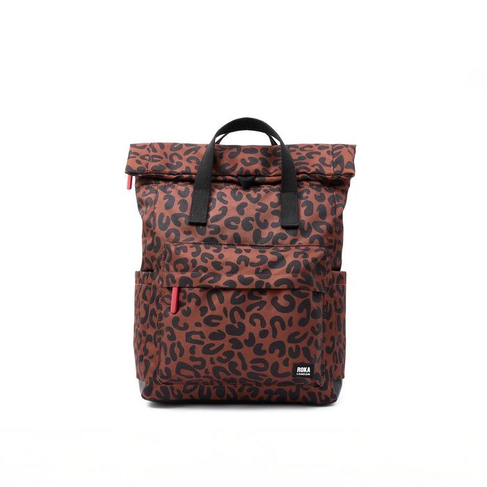 ROKA Canfield B Scarlet Leopard Print Recycled Canvas