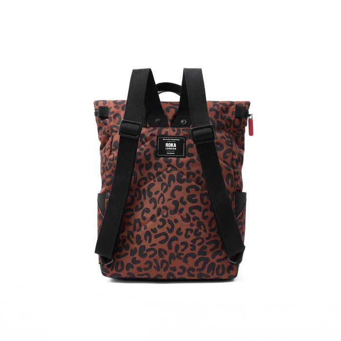 ROKA Canfield B Scarlet Leopard Print Recycled Canvas