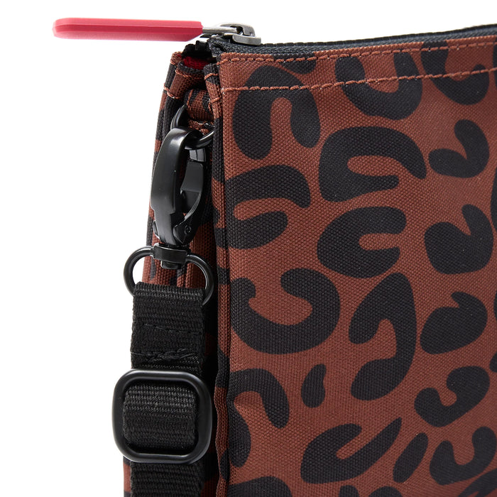 ROKA Carnaby Crossbody Scarlet Leopard Print Recycled Canvas