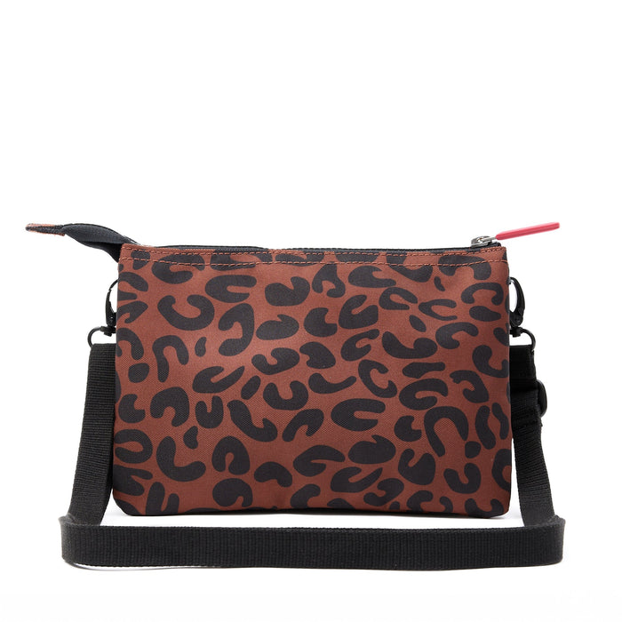 ROKA Carnaby Crossbody Scarlet Leopard Print Recycled Canvas