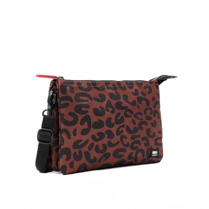 ROKA Carnaby Crossbody Scarlet Leopard Print Recycled Canvas