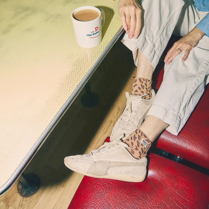 ROKA Women's Wembley Ankle Socks In Leopard Sand