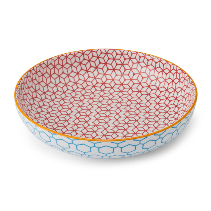 Mikasa Geometric Blue Stoneware Bowl