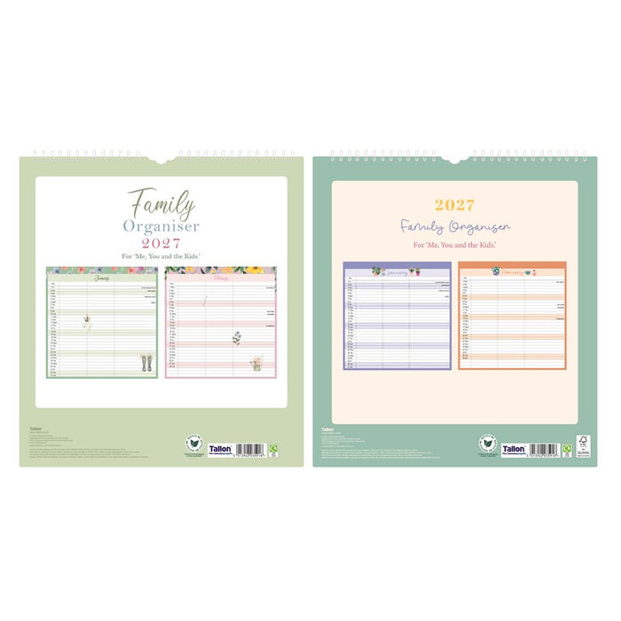 Tallon 2027 Organiser Calendar Family Planner Country Garden and Kitchen