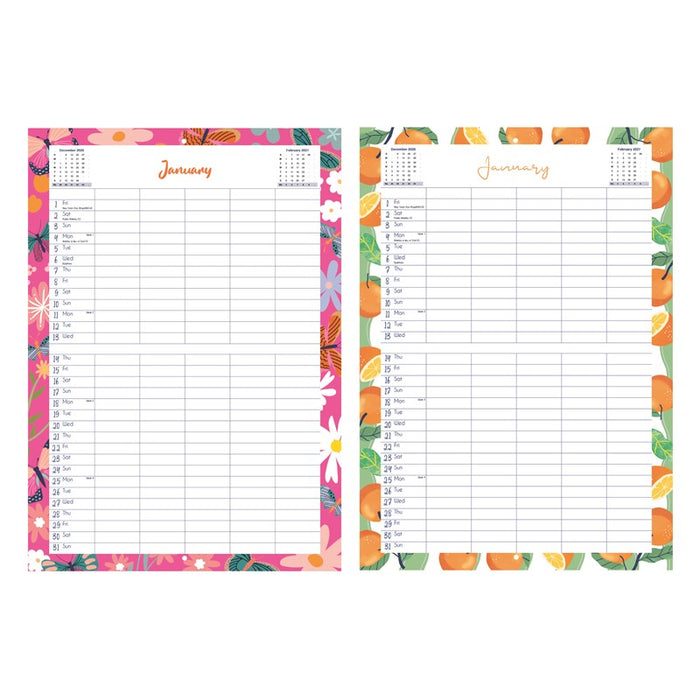 Tallon 2027 Organiser Calendar Family Planner Cherry & Butterfly