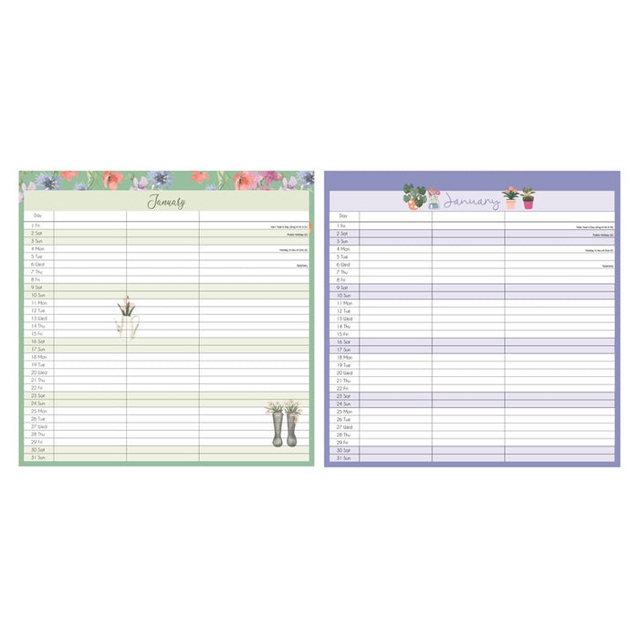 Tallon 2027 Organiser Calendar Family Planner Country Garden and Kitchen