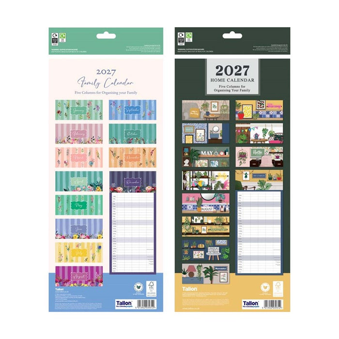 Tallon 2027 Slim Calendar Family Home/Botanical