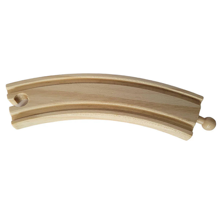 RT Natural Wooden Curved Single Train Track Piece