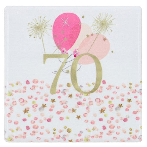Rush Blossom 70th Birthday Coaster