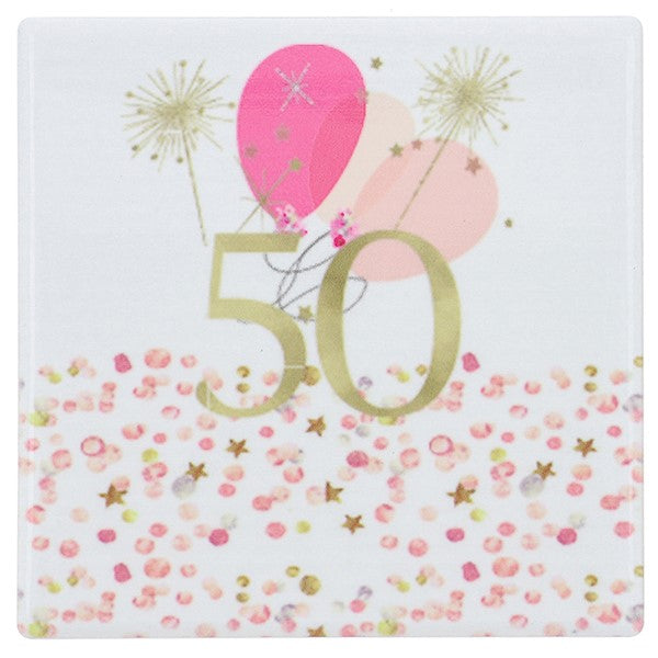 Rush Blossom 50th Birthday Coaster