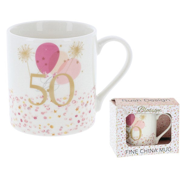 Rush Blossom 50th Birthday Mug