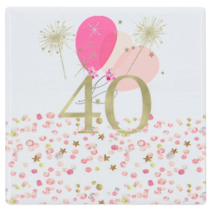 Rush Blossom 40th Birthday Coaster