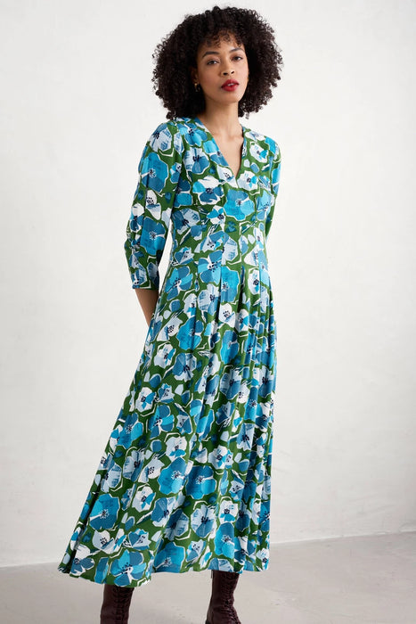 Seasalt Women's Etta Dress In Paper Hellebores Forest Green