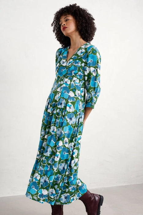 Seasalt Women's Etta Dress In Paper Hellebores Forest Green