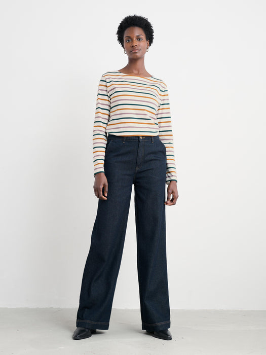 Seasalt Women's Sailor Shirt In Tri Breton Verte