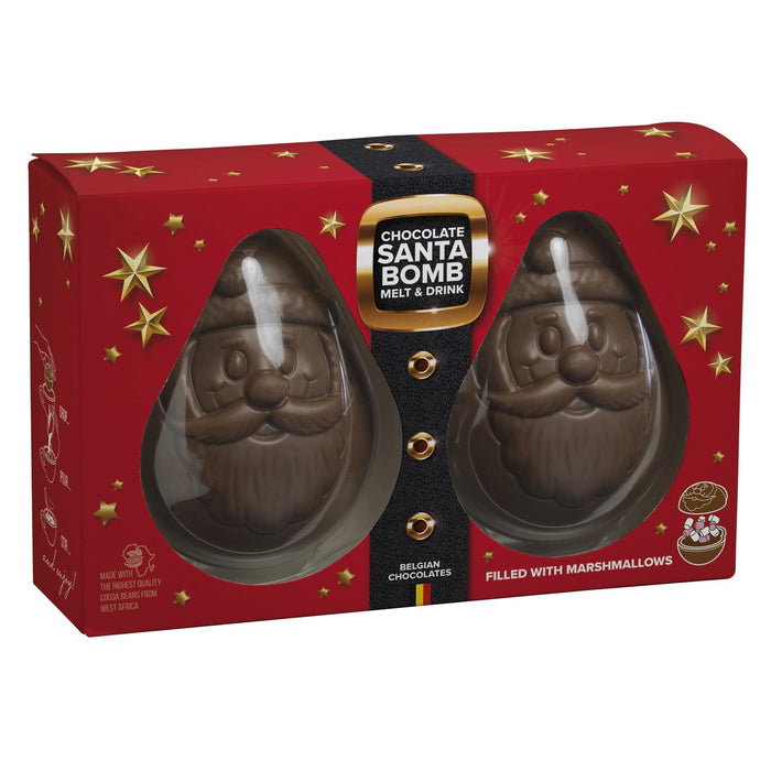 Hot Chocolate Santa Bombes with Mini Marshmallows In Gift Box