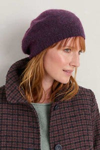 Seasalt Women's Needle Tip Mohair Blend Beret In Grape