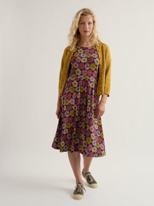 Seasalt Women's April Short Sleeve Dress In Painted Asters Maritime