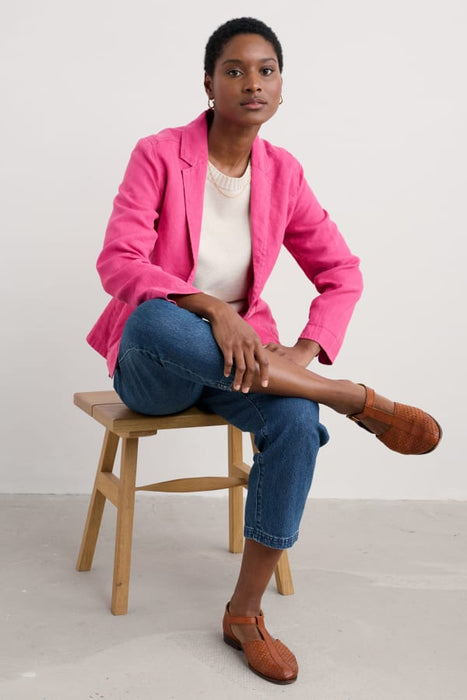 Seasalt Women's Blinker Linen Blazer In Tulip