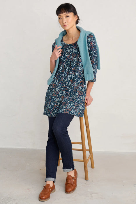 Seasalt Women's Arusha Cotton Jersey Tunic - Flowing Reeds Raincloud