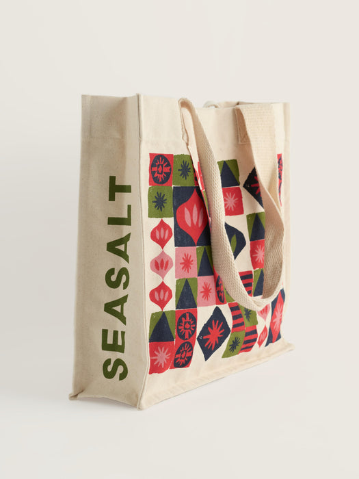 Seasalt Foldaway Canvas Shopper In Advent Baubles Mix