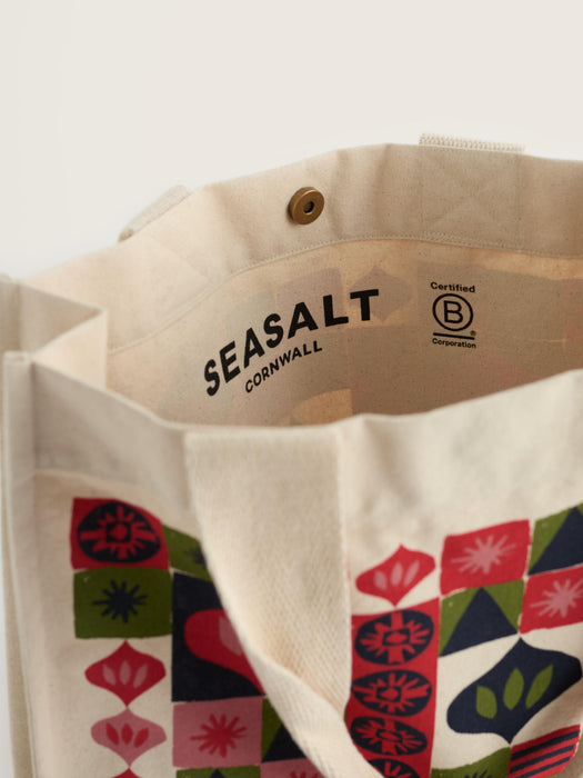 Seasalt Foldaway Canvas Shopper In Advent Baubles Mix