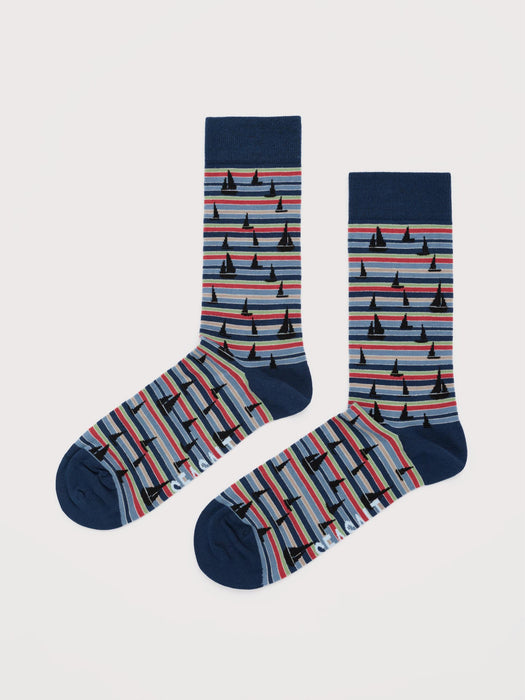 Seasalt Men's Arty Organic Cotton Socks In Seas Sea Storm