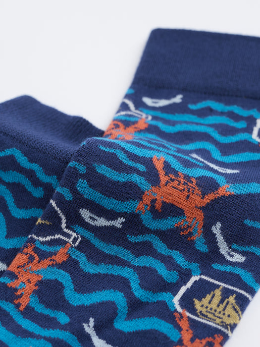 Seasalt Men's Arty Socks In Summer Nautical Squall