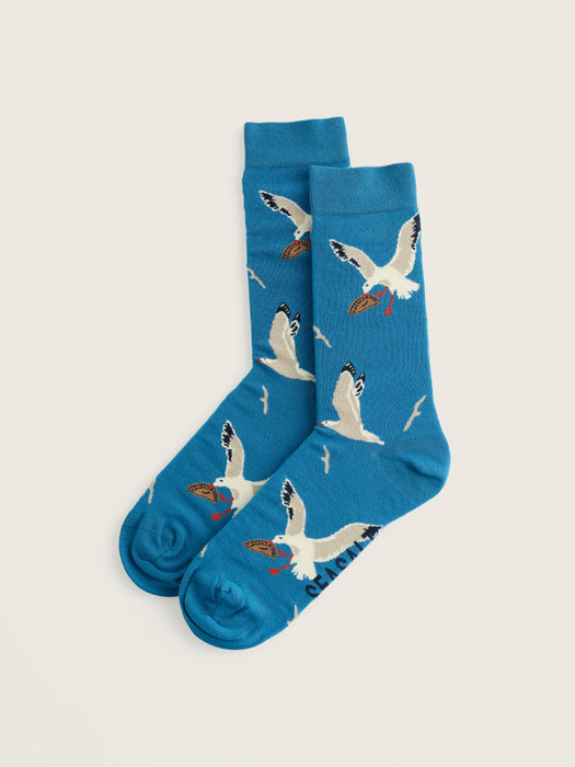 Seasalt Men's Bamboo Arty Socks In Pasty Gull Paddle