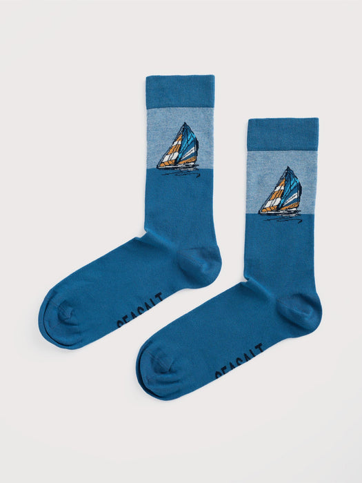 Seasalt Men's Bamboo Arty Socks In Sails Paddle