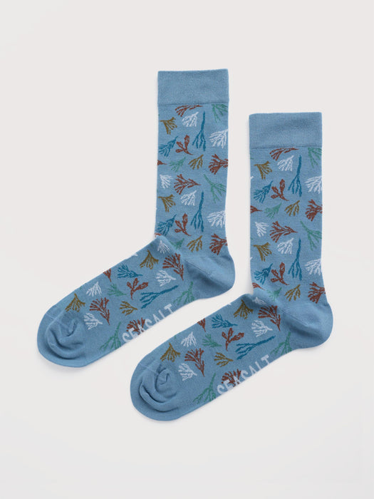 Seasalt Men's Bamboo Arty Socks In Seaweed Etch Enamel