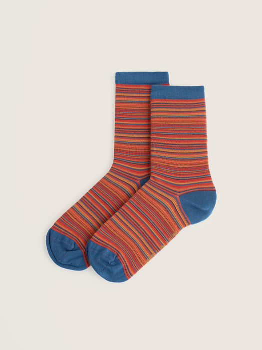 Seasalt Men's Everyday Socks In Ripple Marks Dark Terracotta Mix