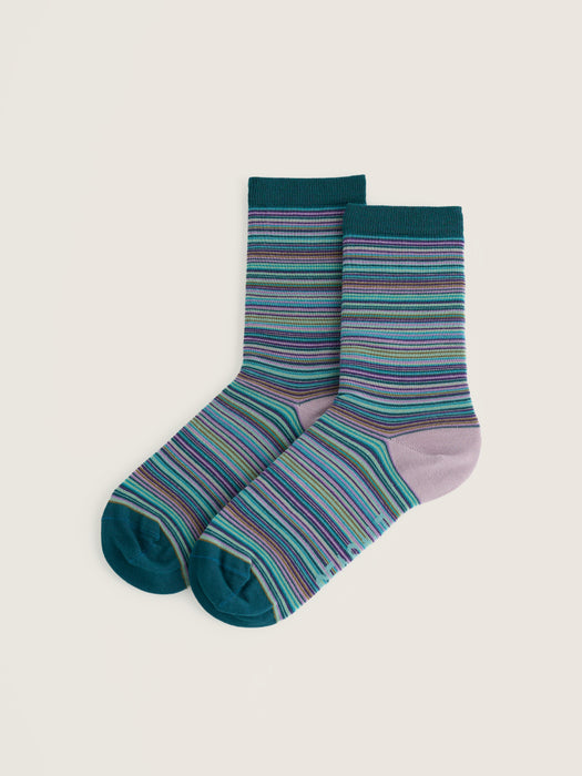 Seasalt Men's Everyday Socks In Ripple Marks Loganberry Multi