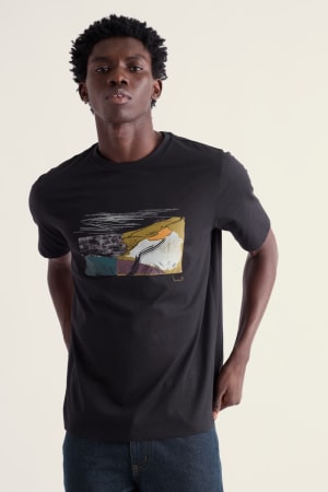 Seasalt Men's Midwatch Organic Cotton T-Shirt In Artists Landscape Onyx
